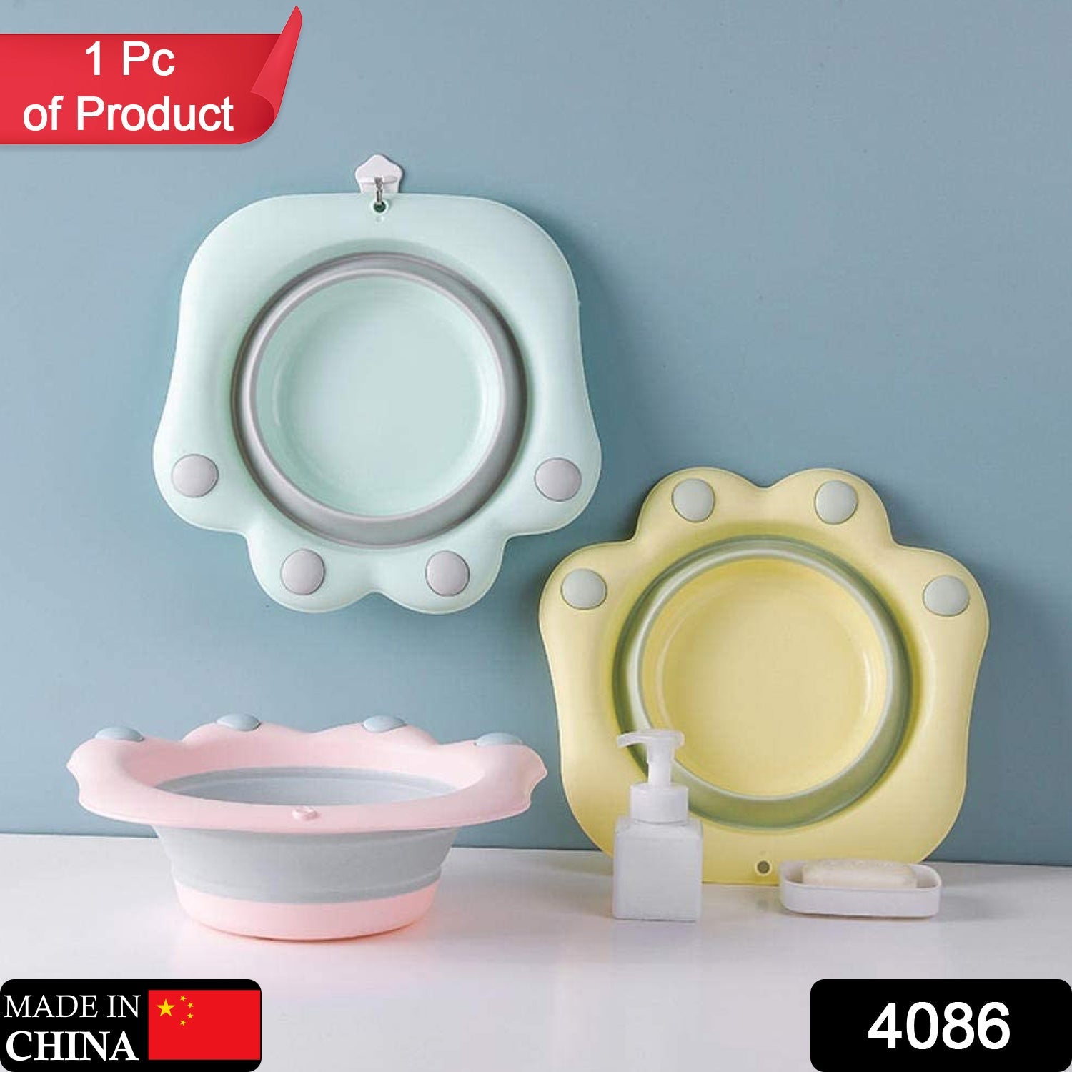 4086 Folding washbasin Folding Wash Basin Household Plastic Portable Laundry Basin Bathroom Foot-washing Basin Cute cartoon wash basin foot wash basin-Pink color Folding basin DeoDap 4086 Folding washbasin Folding Wash Basin Household Plastic Portable Laundry Basin Bathroom Foot-washing Basin Cute cartoon wash basin foot wash basin-Pink color Folding basin DeoDap